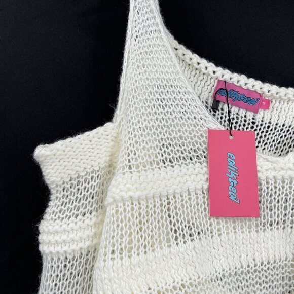 Edikted Crochet Halter Cold Shoulder Summer Beachy Lagenlook Medium - Picture 3 of 9